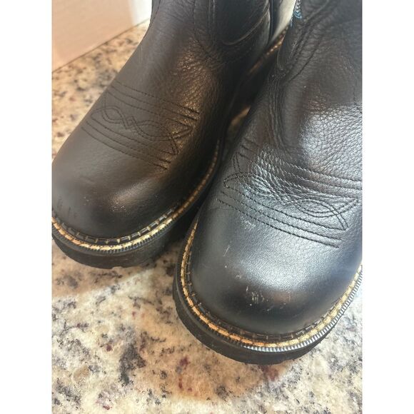 Ariat Fatbaby Black Blue Western Cowboy Boots Size 9.5 Mid Calf Embroidered - Picture 6 of 12